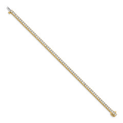 14k 2.25mm Princess 5ct AA Diamond Tennis Bracelet - 7
