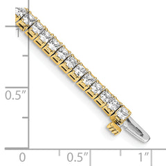 14k 2.25mm Princess 5ct AA Diamond Tennis Bracelet - 7