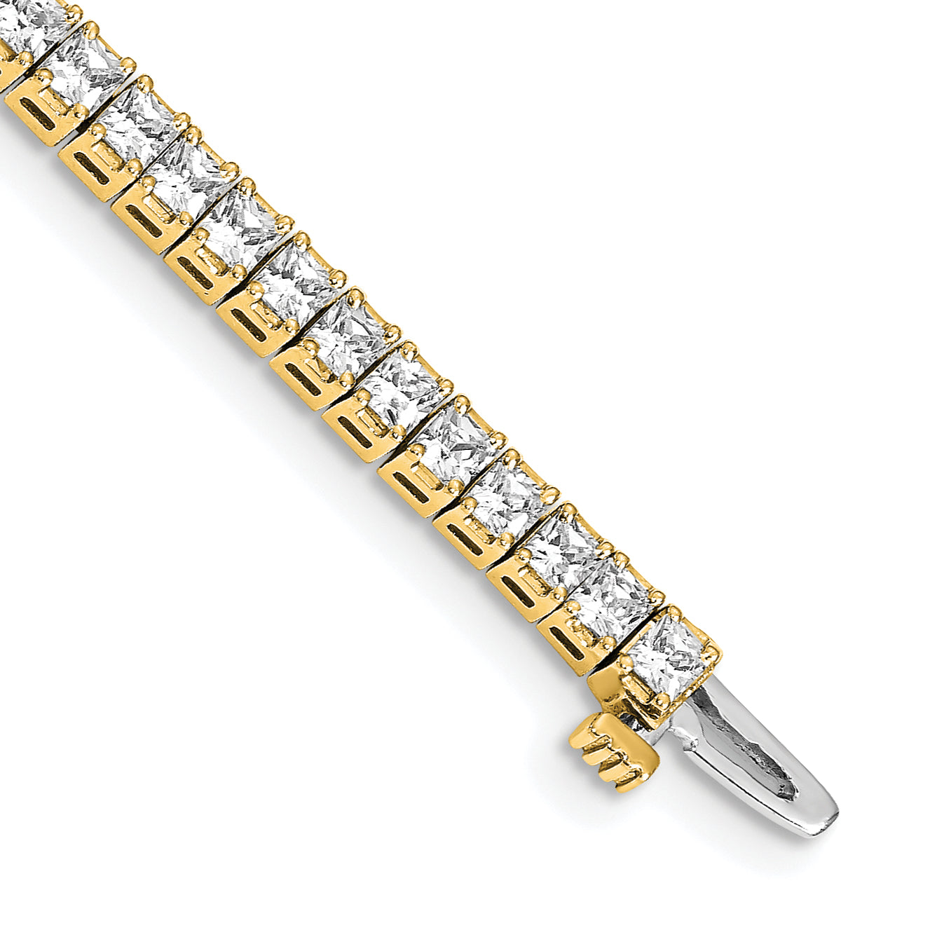 14k 2.25mm Princess 5ct AA Diamond Tennis Bracelet Main image