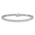 14k White Gold 2.25mm Princess 5ct AA Diamond Tennis Bracelet