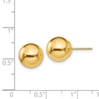 14k Polished 10mm Ball Post Earrings
