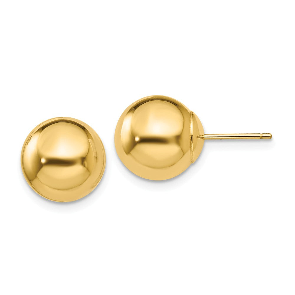 Polished Puffed Ball Stud Earrings in 14K Yellow Gold