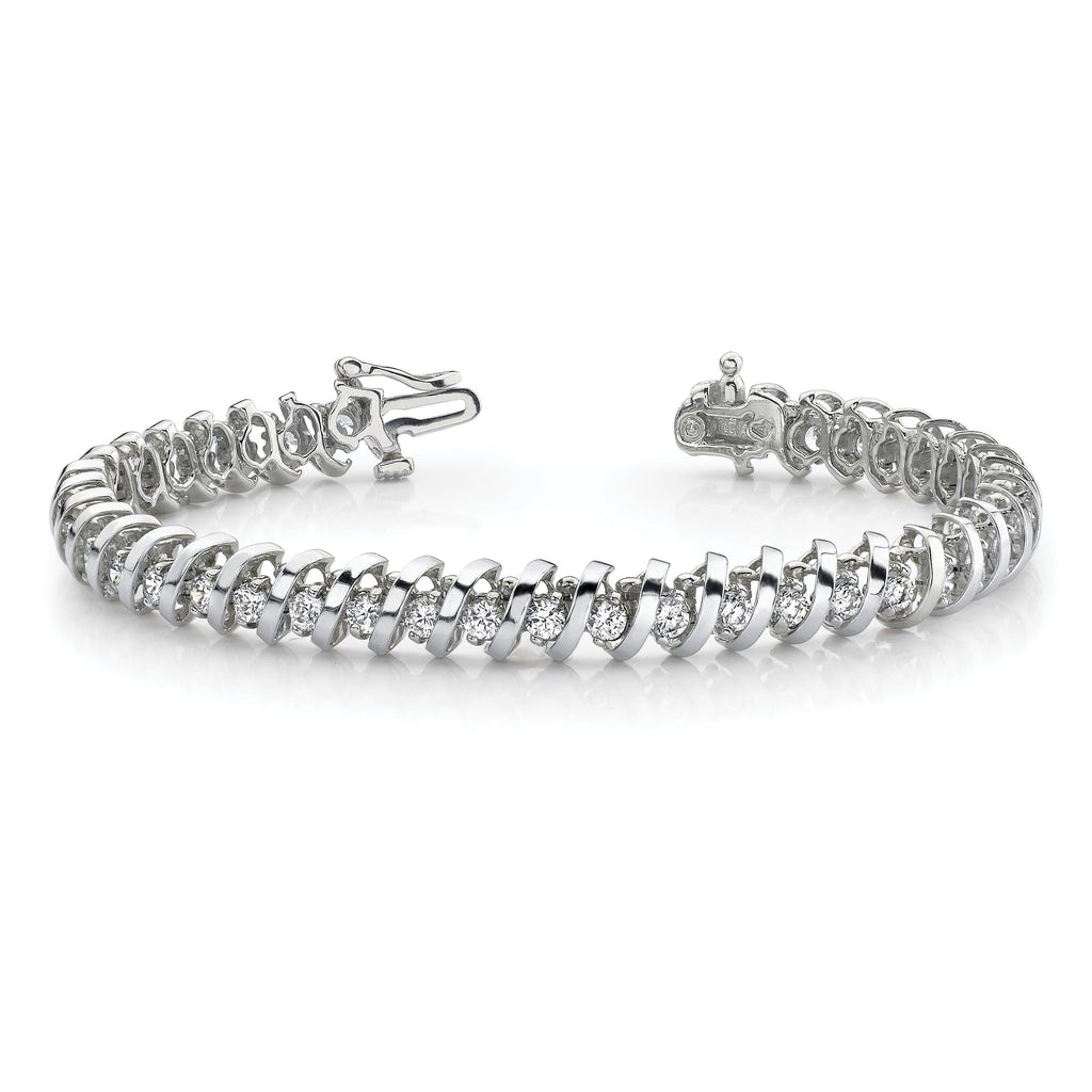 14k White Gold AA Diamond Tennis Bracelet