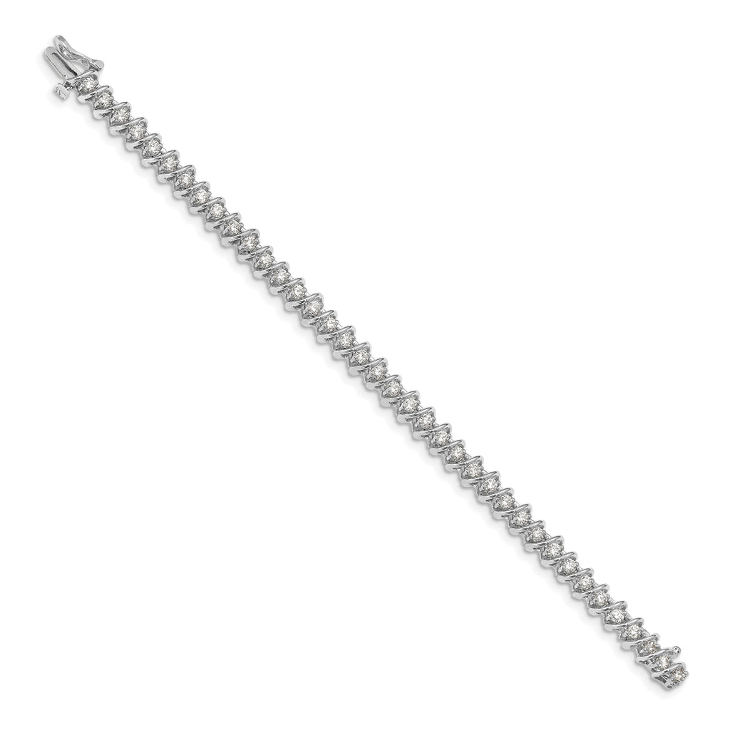 14k White Gold AA Diamond Tennis Bracelet