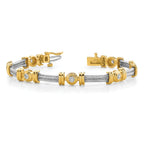 14k Two-tone AA Diamond Fancy Bracelet