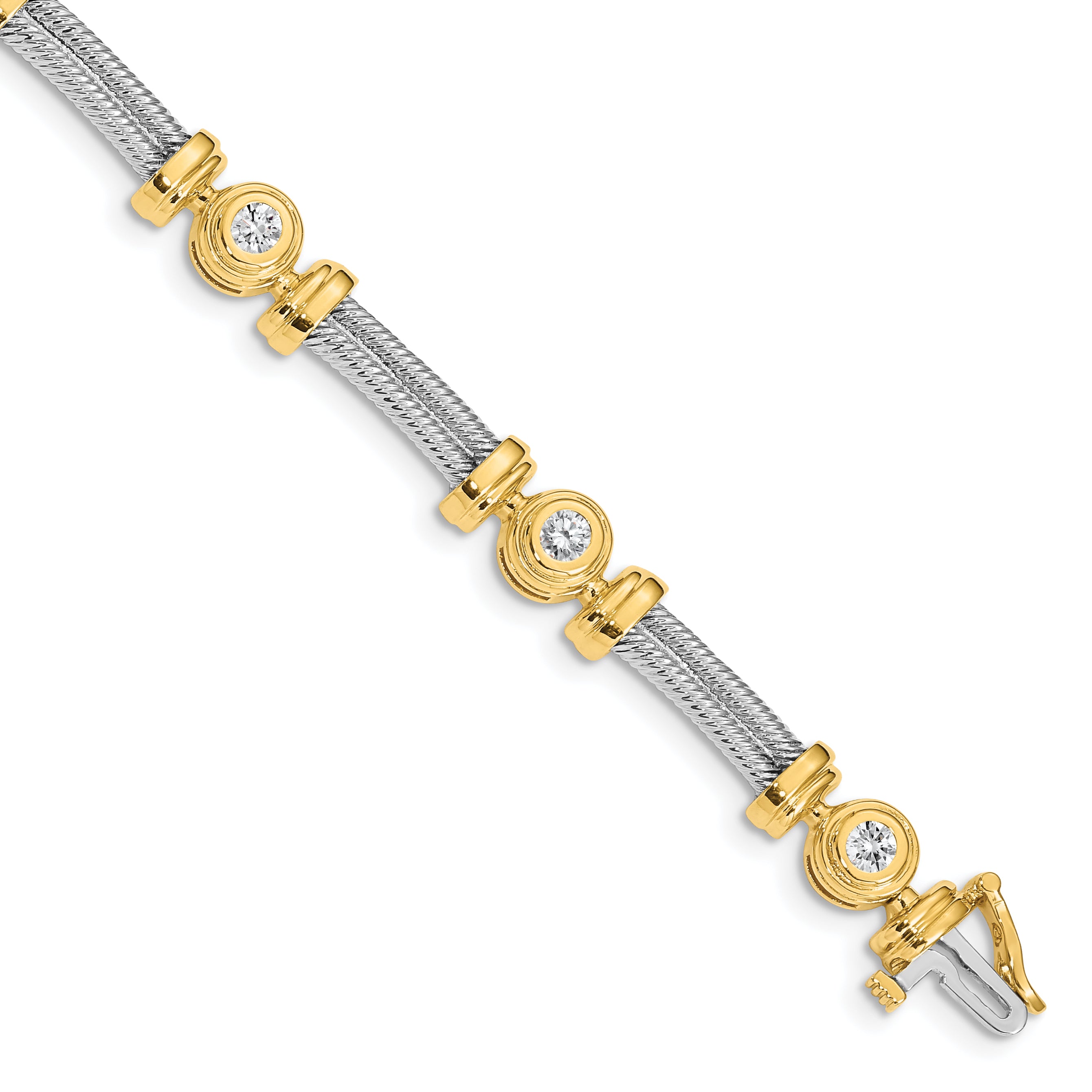 14k Two-tone AA Diamond Fancy Bracelet Main image
