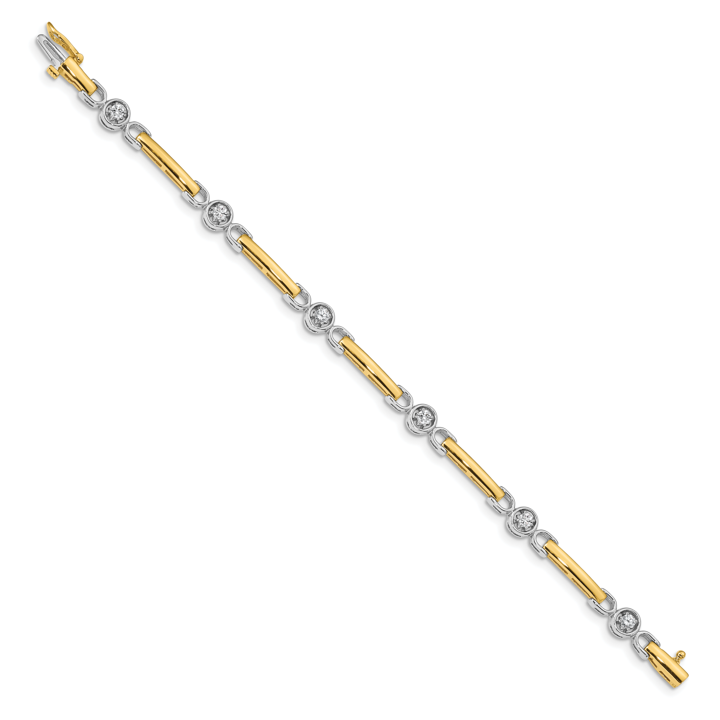 14k Two-tone AA Diamond Fancy Tennis Bracelet Secondary image