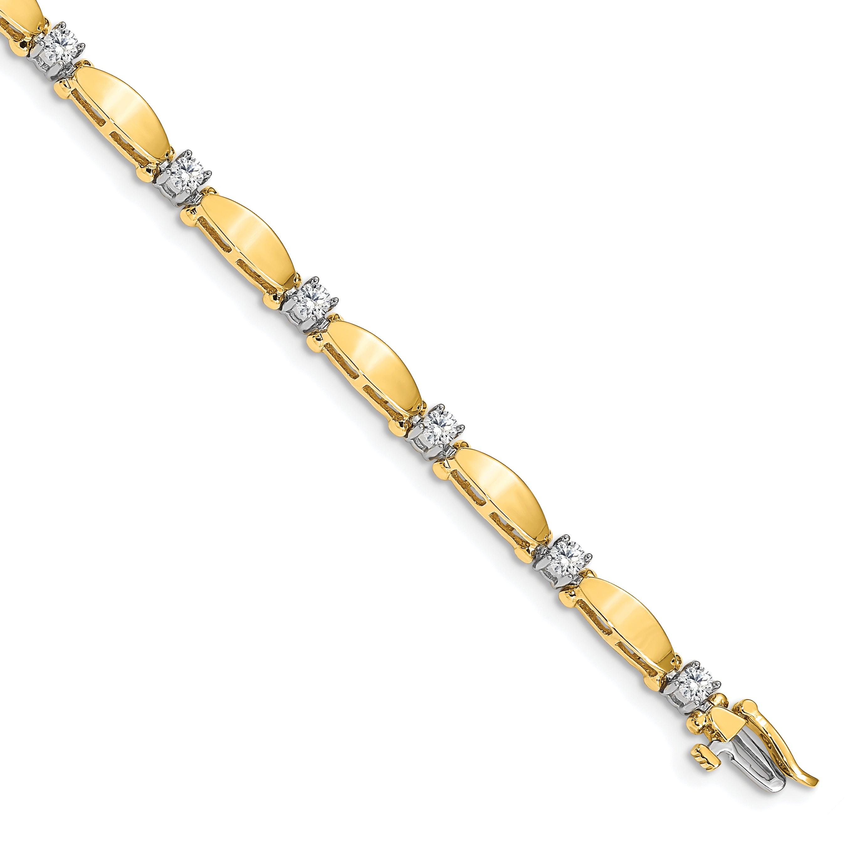 14k Two-tone AA Diamond Tennis Bracelet Main image