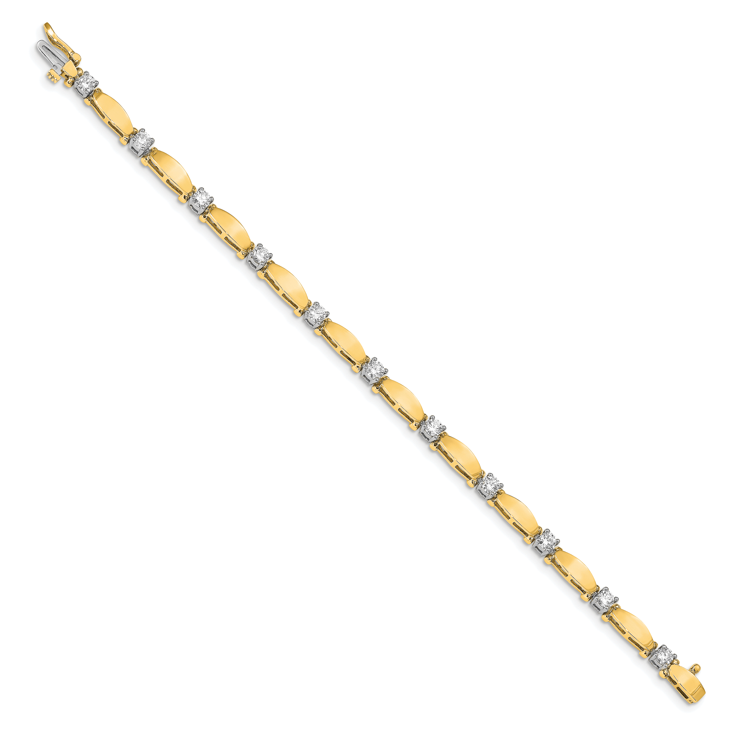 14k Two-tone AA Diamond Tennis Bracelet Secondary image