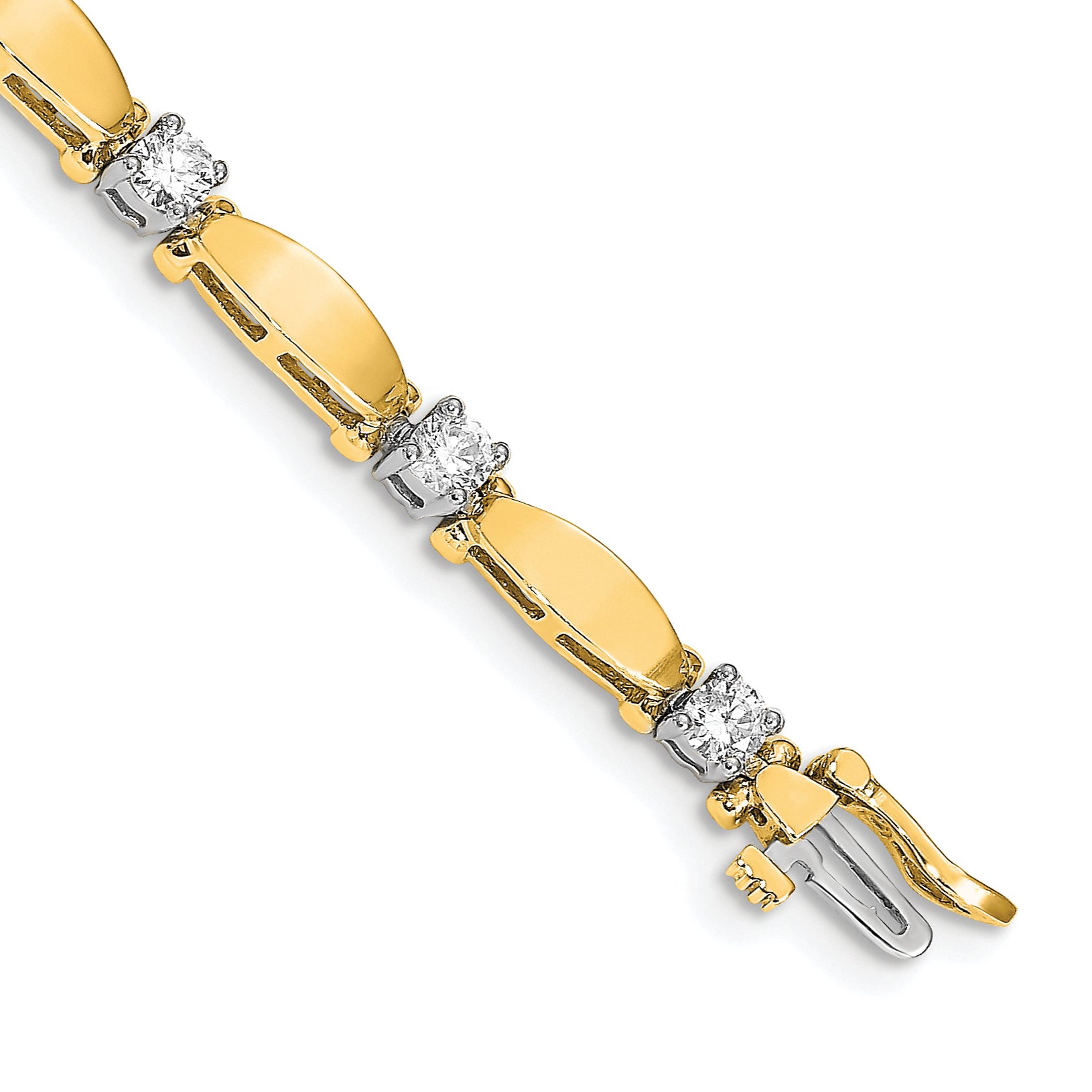 14k Two-tone AA Diamond Tennis Bracelet Main image