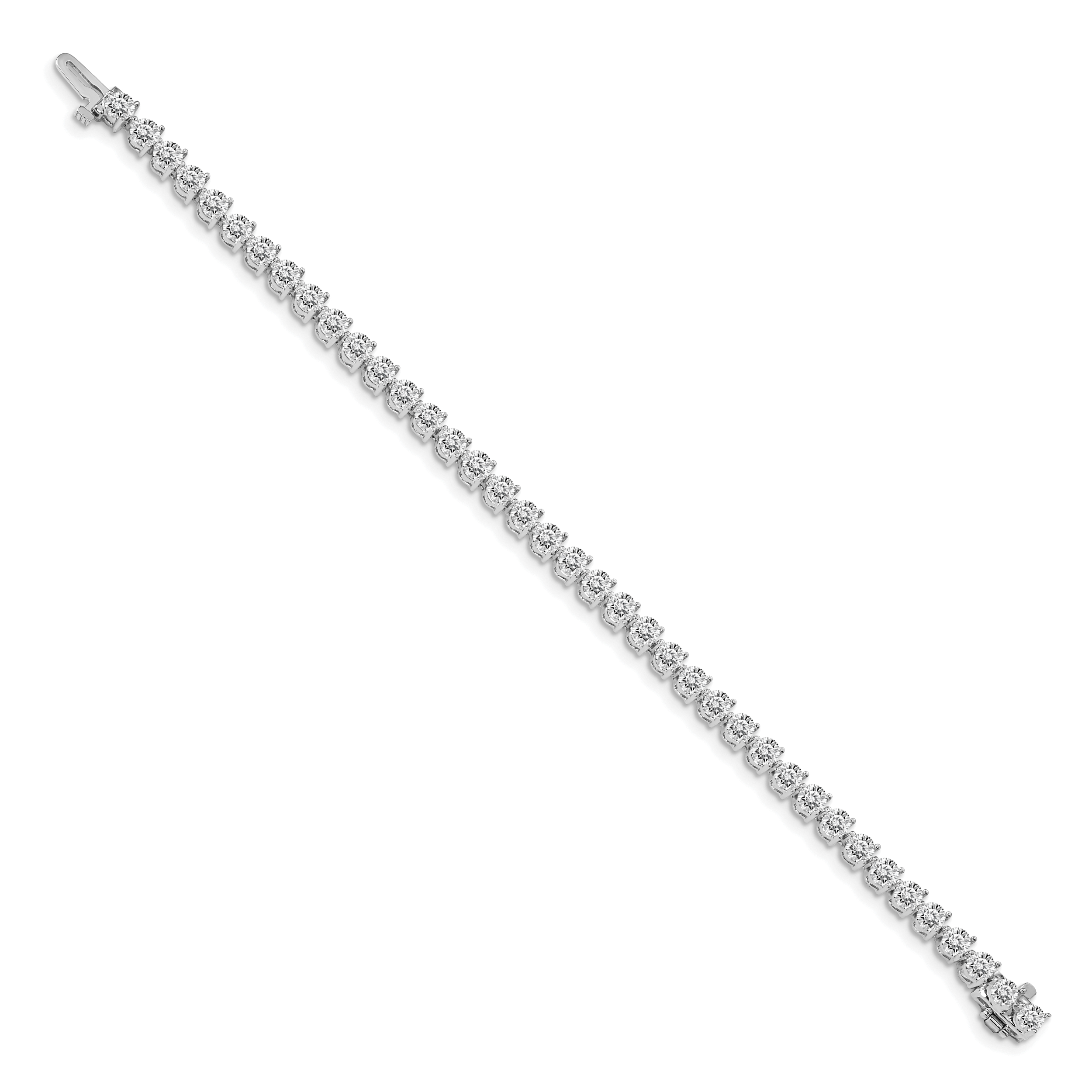 14k White Gold AA Diamond Tennis Bracelet Secondary image