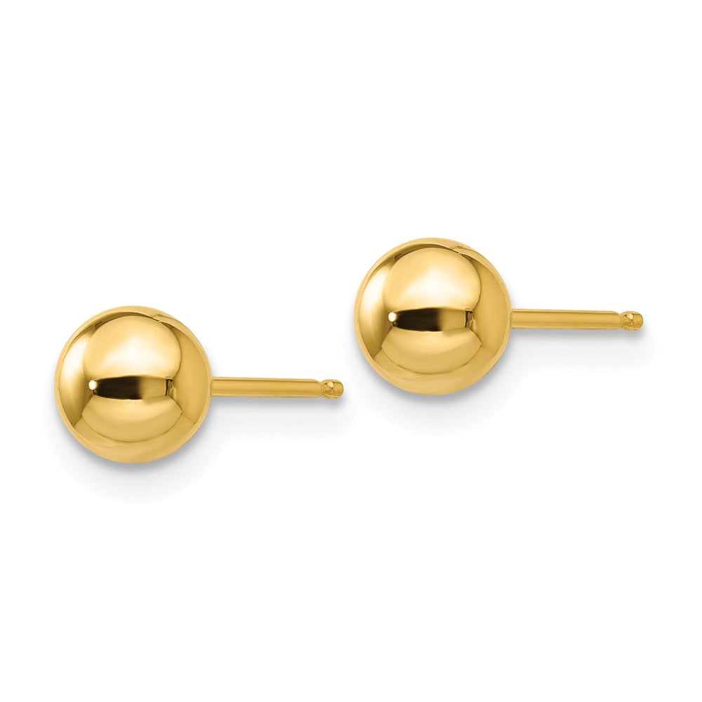 Puffed Ball Stud Earrings in 14K Yellow Gold, 5mm