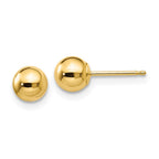 Puffed Ball Stud Earrings in 14K Yellow Gold, 5mm
