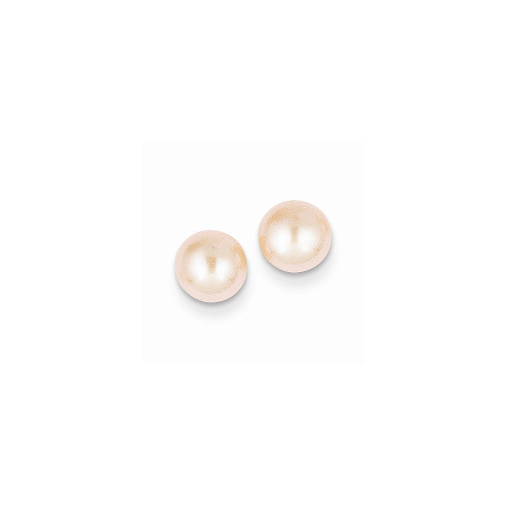 14k 6-7mm Pink Button FW Cultured Pearl Stud Post Earrings Main image