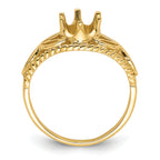 14k Polished 8x6 Oval Gemstone Filigree Ring Mounting