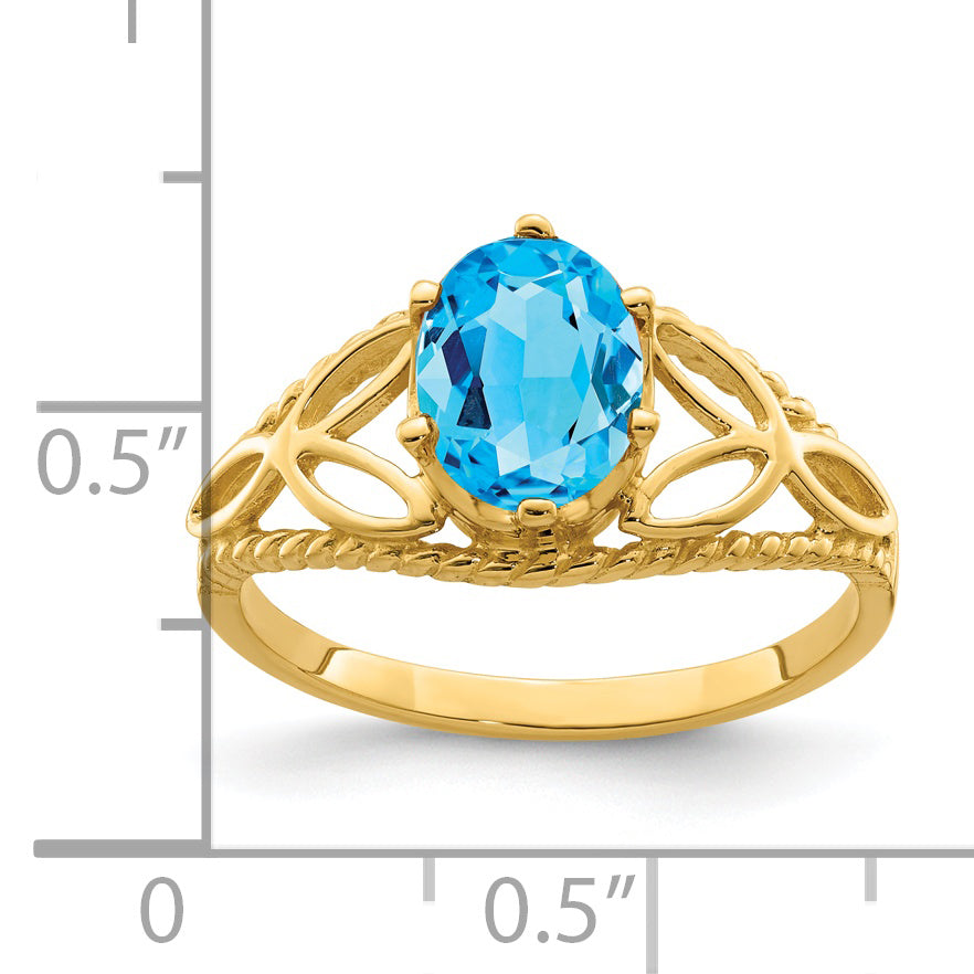 14k Blue Topaz Ring Secondary image