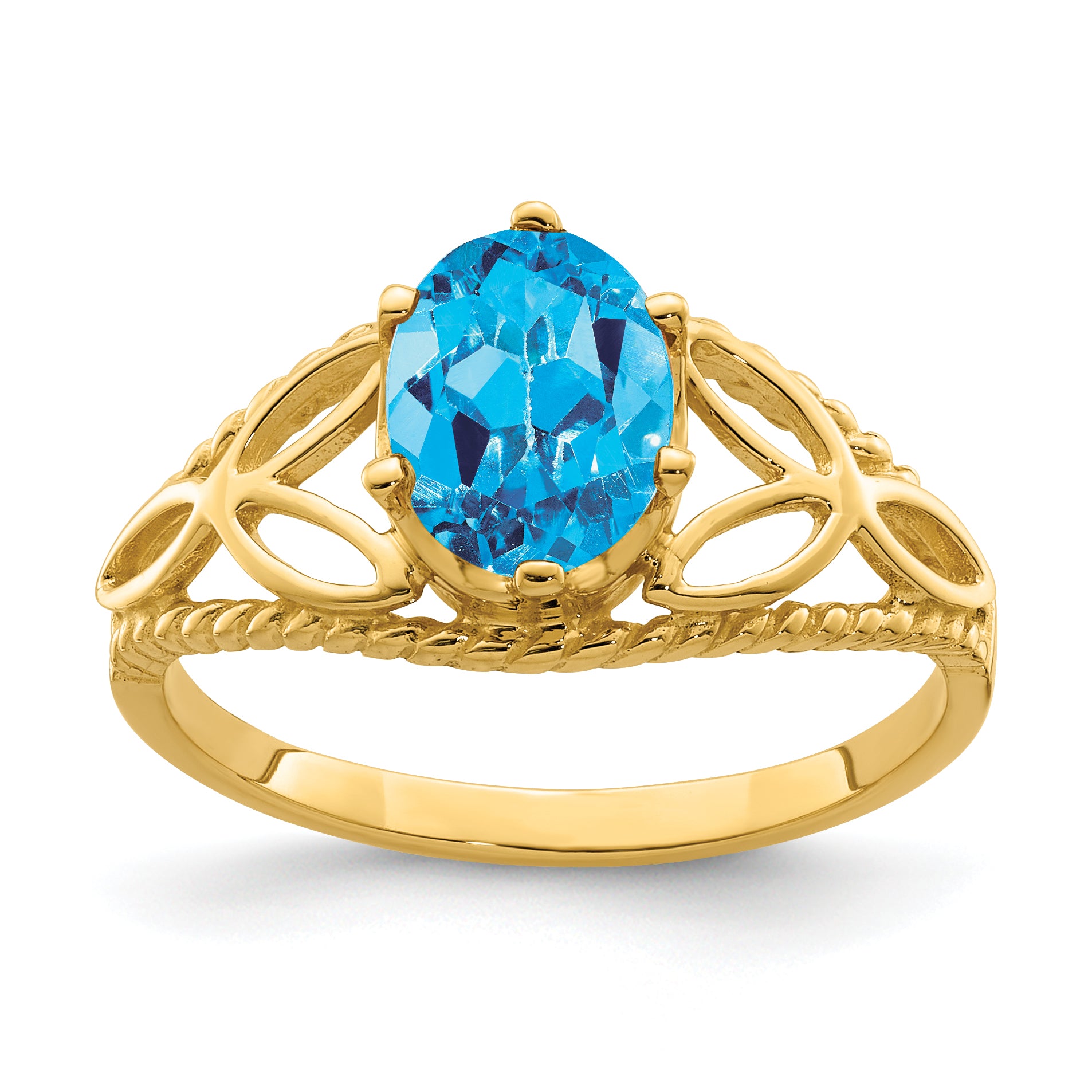 14k Blue Topaz Ring