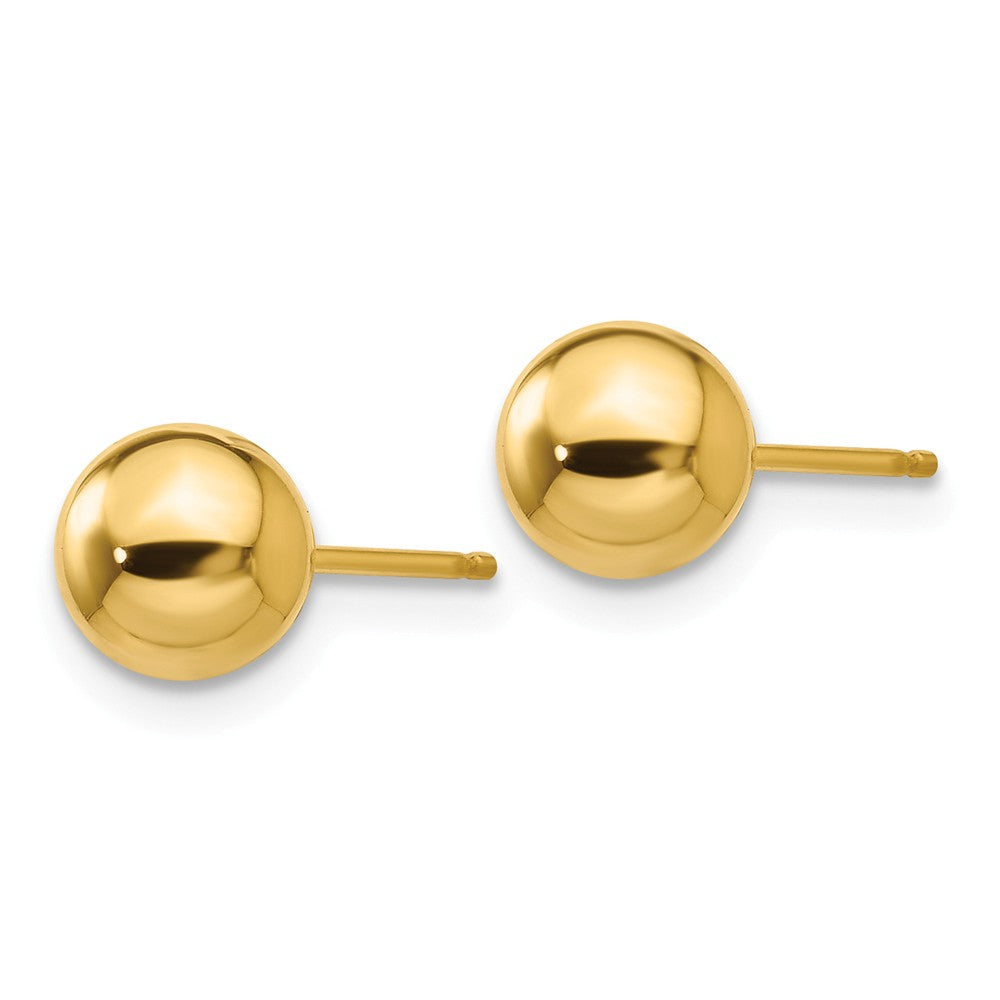Puffed Ball Stud Earrings in 14K Yellow Gold, 6mm Secondary image