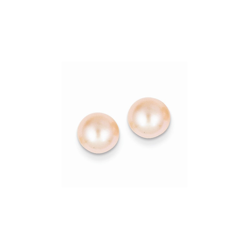 14k 7-8mm Pink Button FW Cultured Pearl Stud Post Earrings