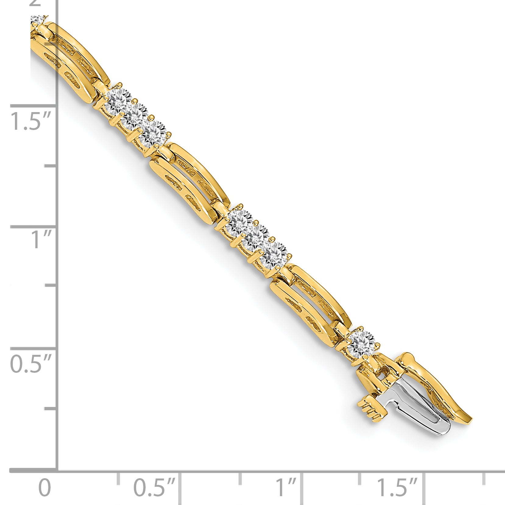 14k AA Diamond Fancy Link Tennis Bracelet - 7
