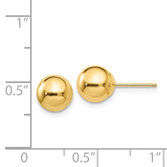 14k Polished 7mm Ball Post Earrings