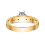 14k and Rhodium AA Quality 1/10 carat Diamond Trio Complete Engagement Ring