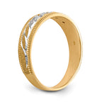 14k and Rhodium AA Quality 1/20 carat Diamond Trio Mens Complete Wedding Band