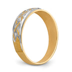 14k and Rhodium AA Quality .03 carat Diamond Trio Mens Complete Wedding Band
