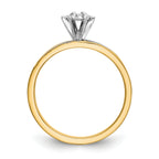 14k and Rhodium AA Quality 1/15 carat Diamond Trio Complete Engagement Ring