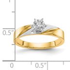 14k and Rhodium AA Quality 1/15 carat Diamond Trio Complete Engagement Ring