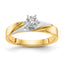 14k and Rhodium AA Quality 1/15 carat Diamond Trio Complete Engagement Ring