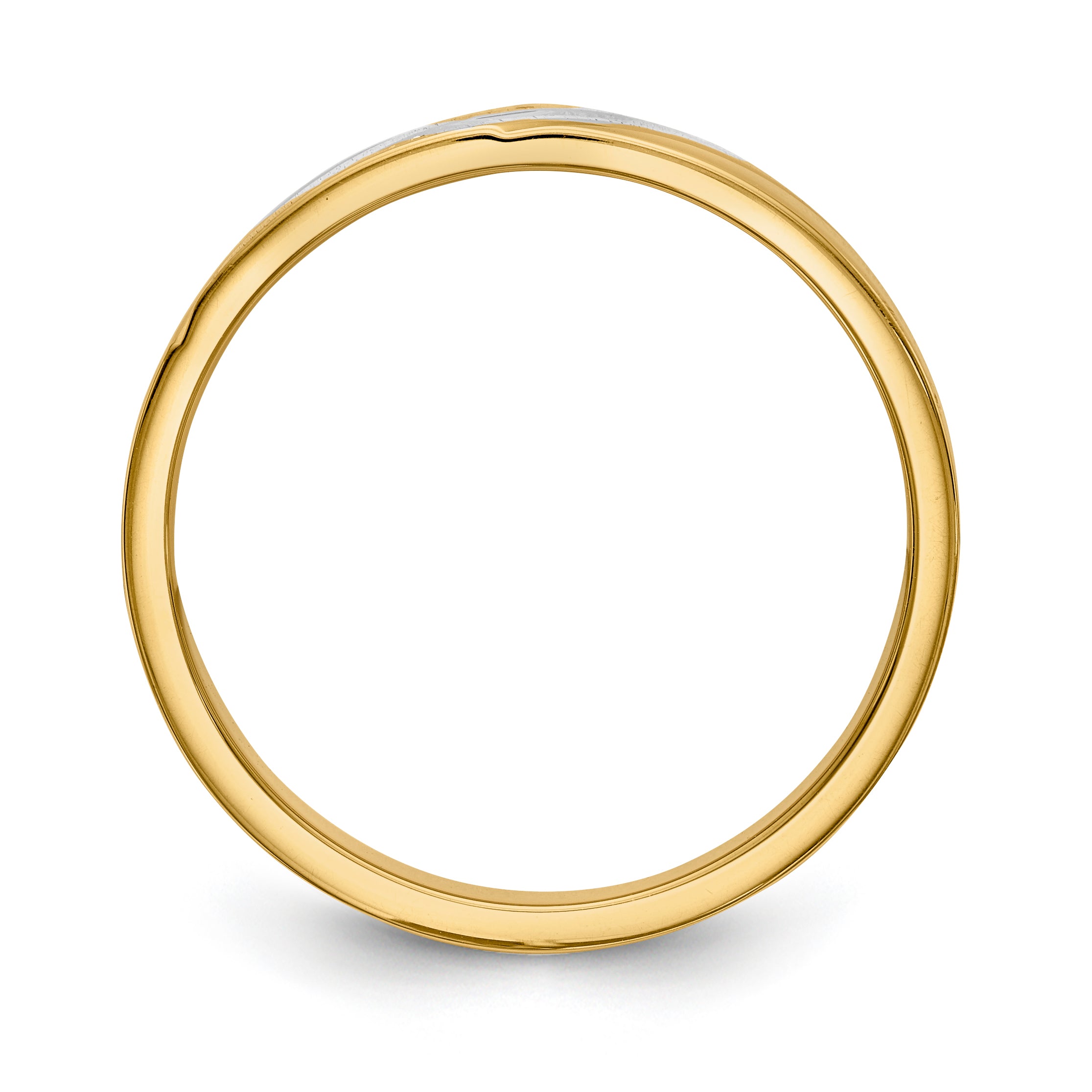 14k and Rhodium AA Quality 1/20 carat Diamond Trio Mens Complete Wedding Band Secondary image