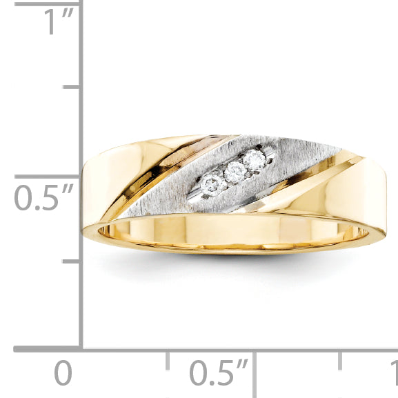 14k & Rhodium Men's Band (Trio) Mounting (No Stone Included)