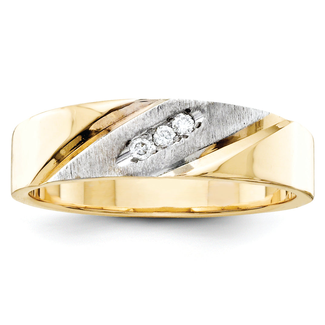 14k & Rhodium Men's Band (Trio) Mounting Main image