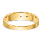 14k and Rhodium AA Quality .03 carat Diamond Trio Ladies Complete Wedding Band with Cross