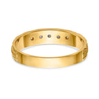 14k AA Quality 1/20 carat Diamond Trio Ladies Complete Wedding Band