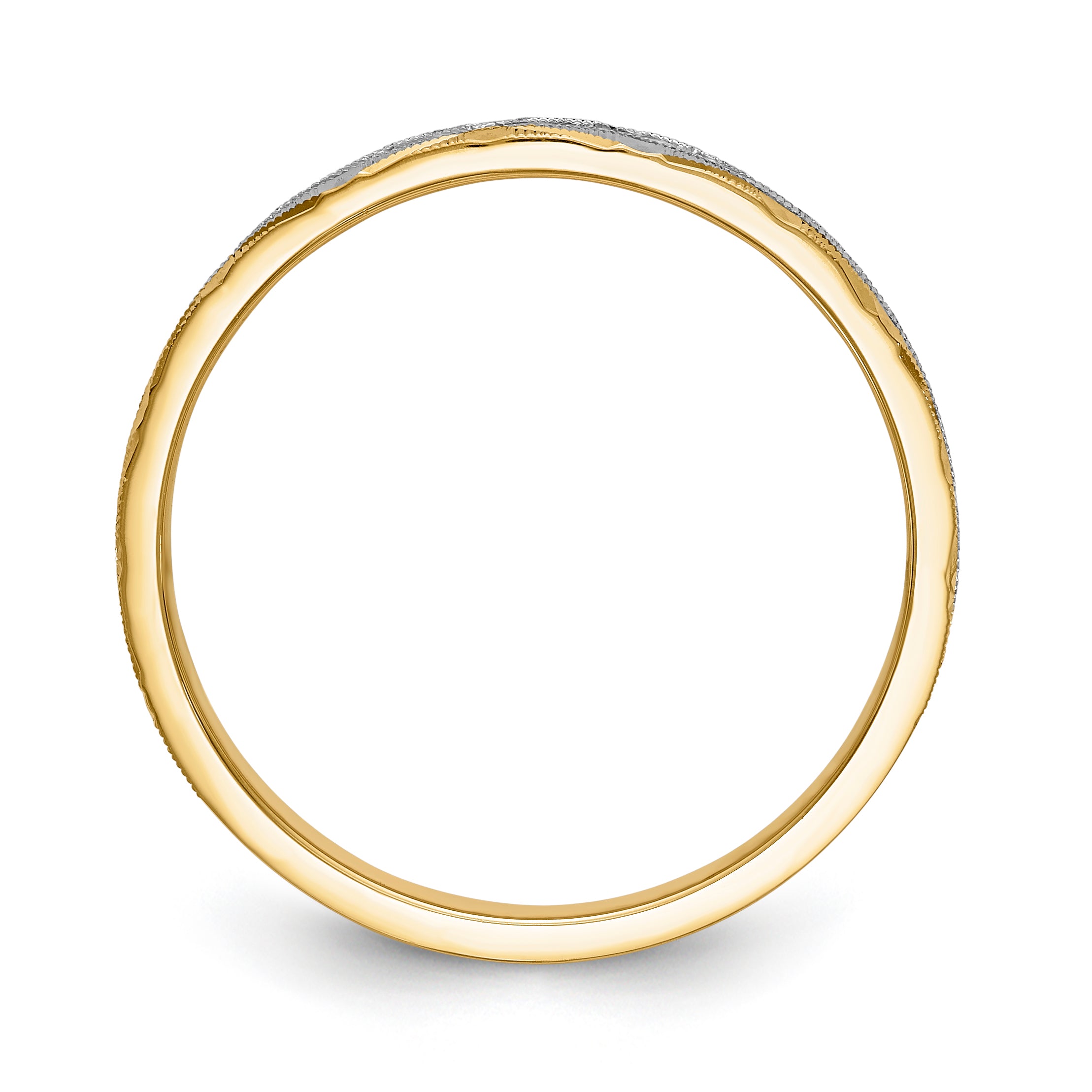 14k and Rhodium AA Quality 1/20 carat Diamond Trio Mens Complete Wedding Band Secondary image