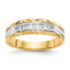 14k and Rhodium AA Quality 1/20 carat Diamond Trio Mens Complete Wedding Band