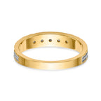 14k and Rhodium AA Quality 1/20 carat Diamond Trio Ladies Complete Wedding Band