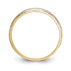 14k and Rhodium AA Quality 1/20 carat Diamond Trio Mens Complete Wedding Band