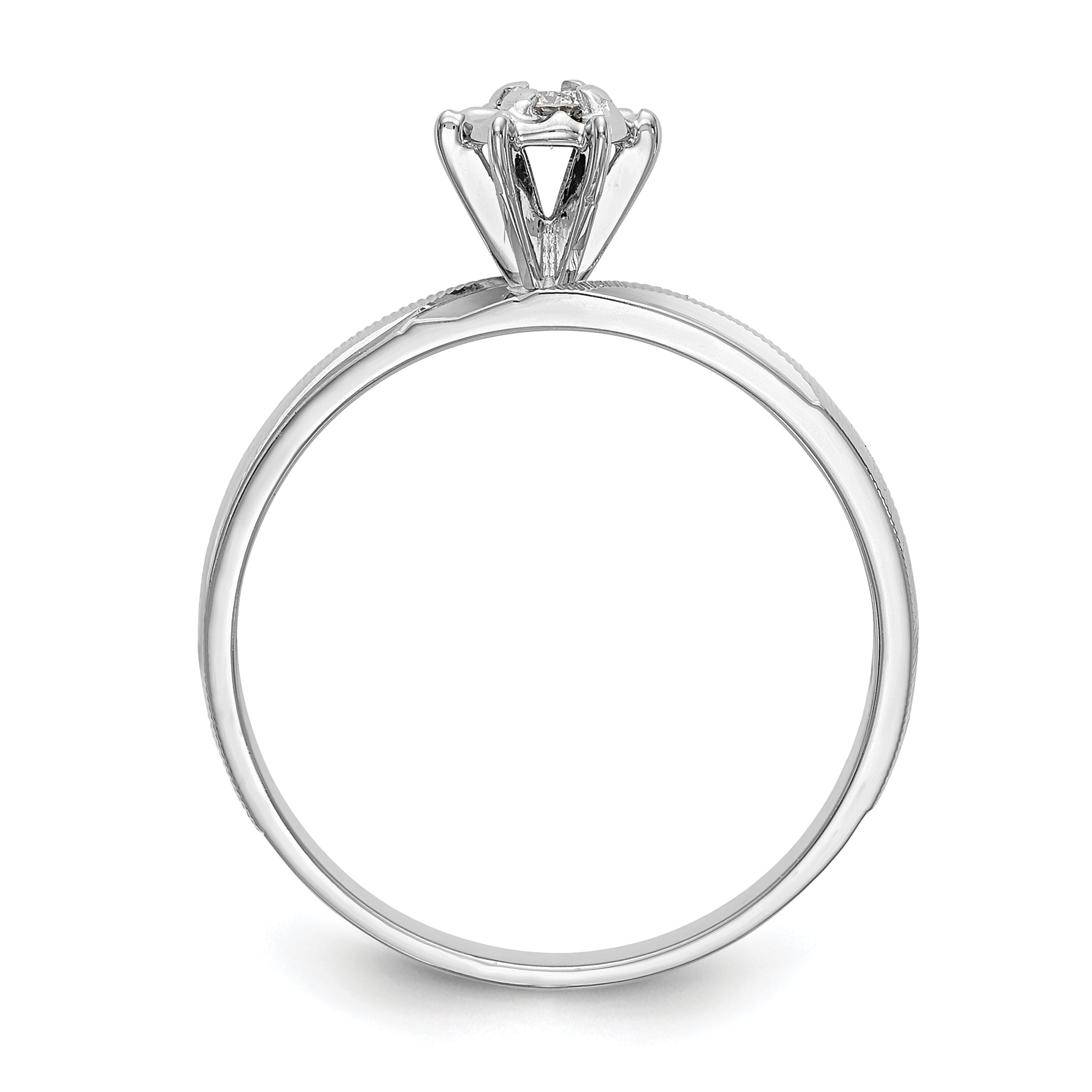 14k White Gold AA Quality 1/20 carat Diamond Trio Complete Engagement Ring Secondary image