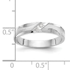 14k White Gold AA Quality .02 carat Diamond Trio Ladies Complete Wedding Band
