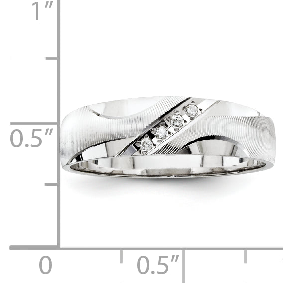 14k White Gold Men's Band (Trio) Mounting (No Stone Included) Secondary image