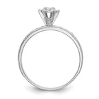 14k White Gold AA Quality 1/8 carat Diamond Trio Complete Engagement Ring
