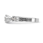 14k White Gold AA Quality 1/8 carat Diamond Trio Complete Engagement Ring