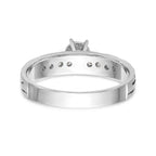 14k White Gold AA Quality 1/8 carat Diamond Trio Complete Engagement Ring