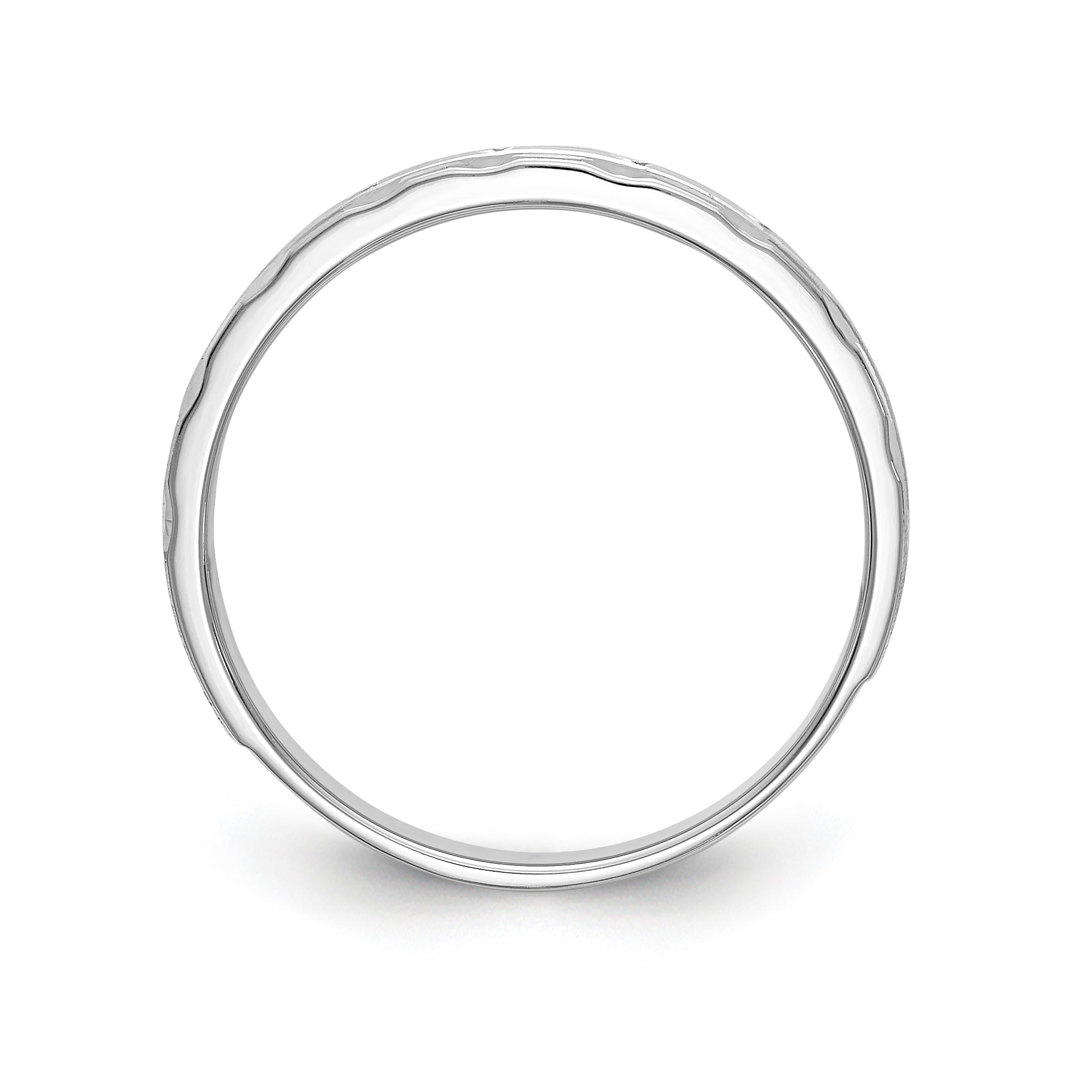 14k White Gold AA Quality 1/10 carat Diamond Trio Ladies Complete Wedding Band Secondary image