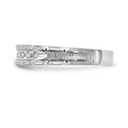 14k White Gold AA Quality 1/10 carat Diamond Trio Ladies Complete Wedding Band