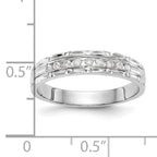 14k White Gold AA Quality 1/10 carat Diamond Trio Ladies Complete Wedding Band
