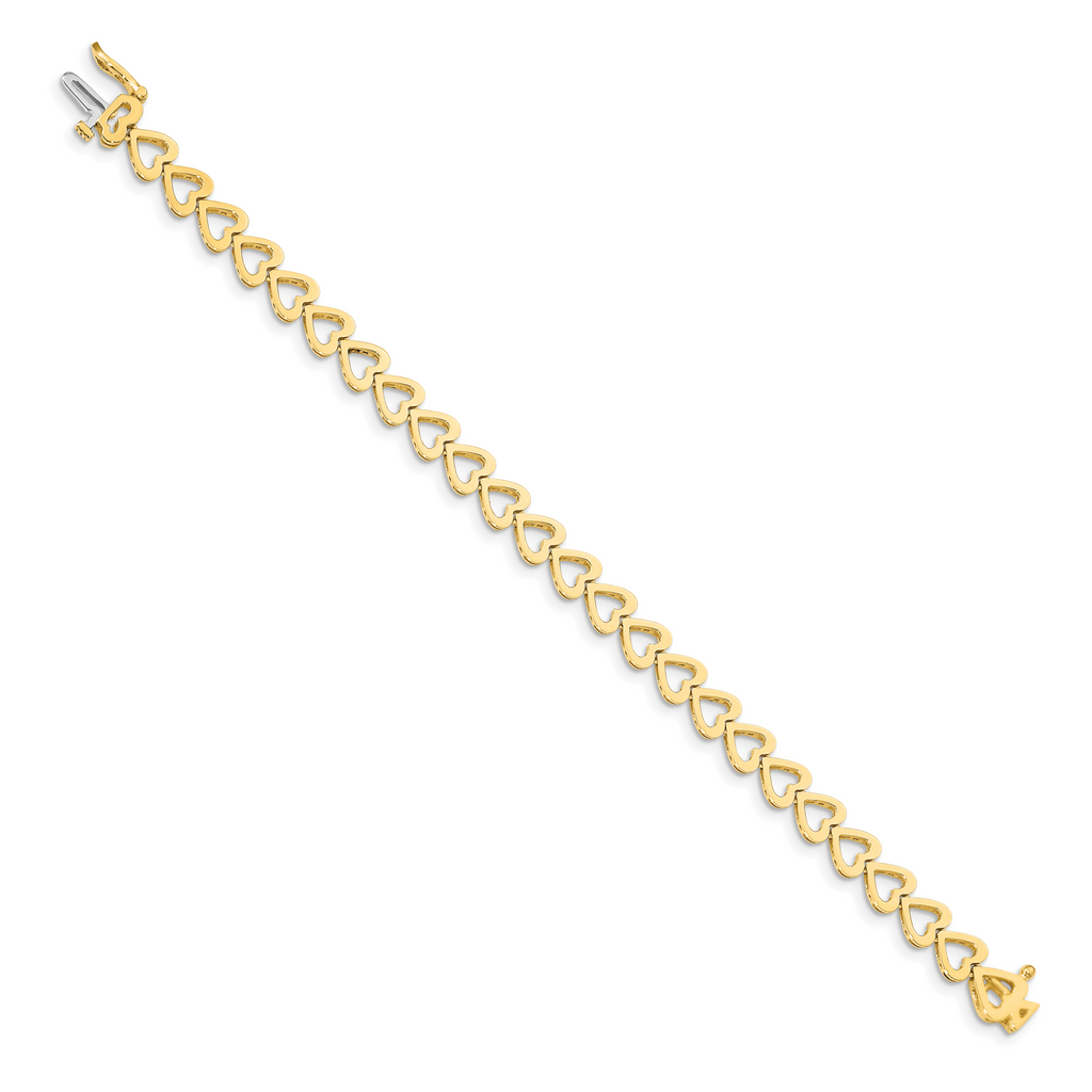 14k Holds 24 Stones up to 2.75mm Heart-Shaped Add-A-Dia. Bracelet